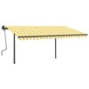 Vidaxl luifel extensible manuellement avec des poteaux 4x3 m jaune et blanc