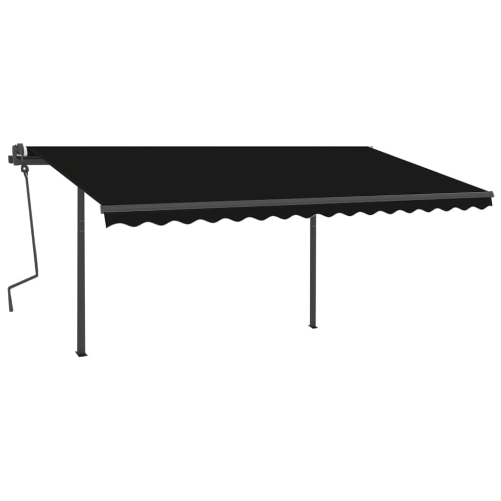 Vidaxl luifel extensible manuellement avec des poteaux 4x3 m anthracite -colored