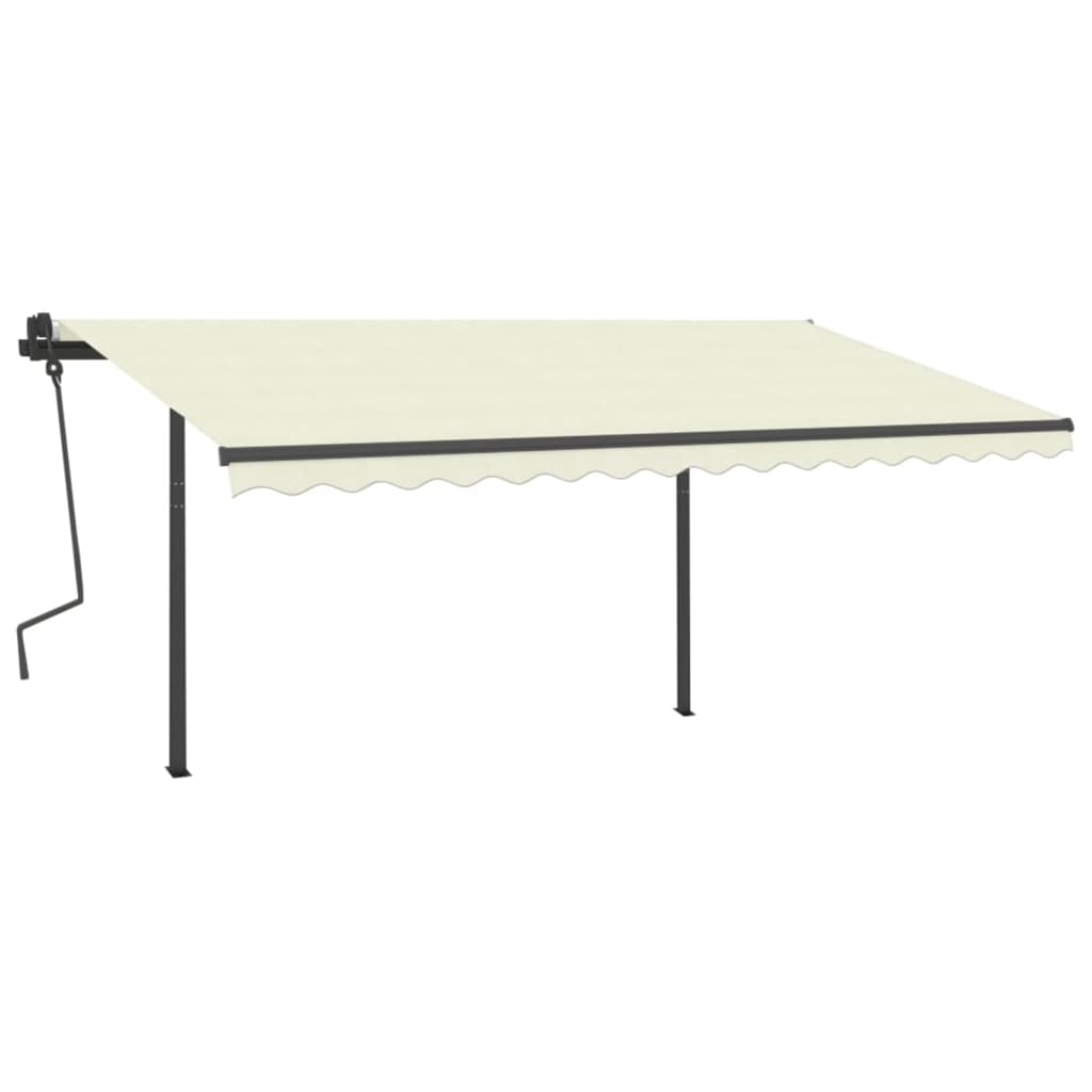 Vidaxl Luifel extensible manuellement avec LED 4x3 M Cream -Colored