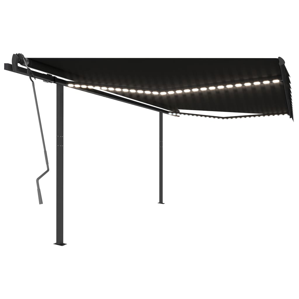 Vidaxl Luifel extensible manuellement avec une anthracite LED 4x3 m