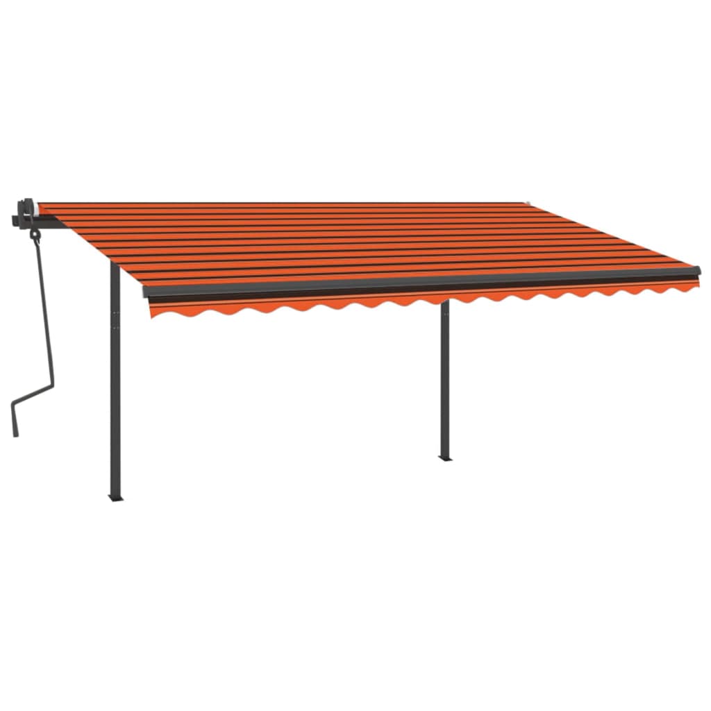Vidaxl luifel extensible manuellement avec LED 4x3 m orange et marron