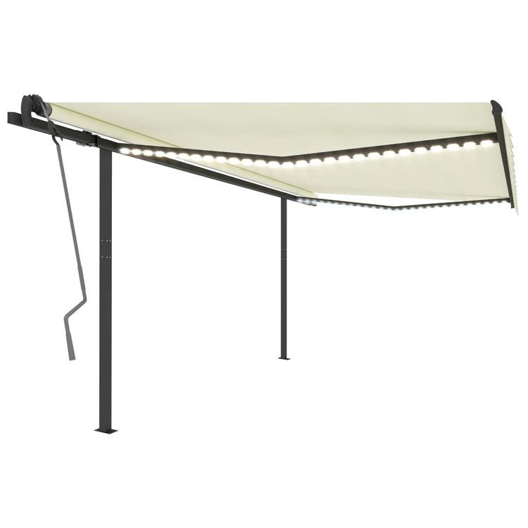 Vidaxl luifel automatique avec led et capteur de vent 4x3 m crème -colored