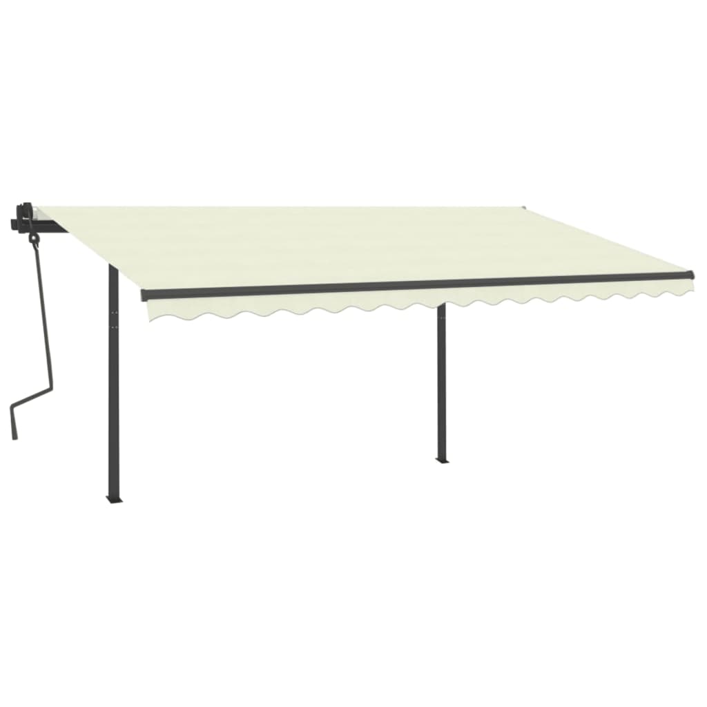 Vidaxl luifel automatique avec led et capteur de vent 4x3 m crème -colored