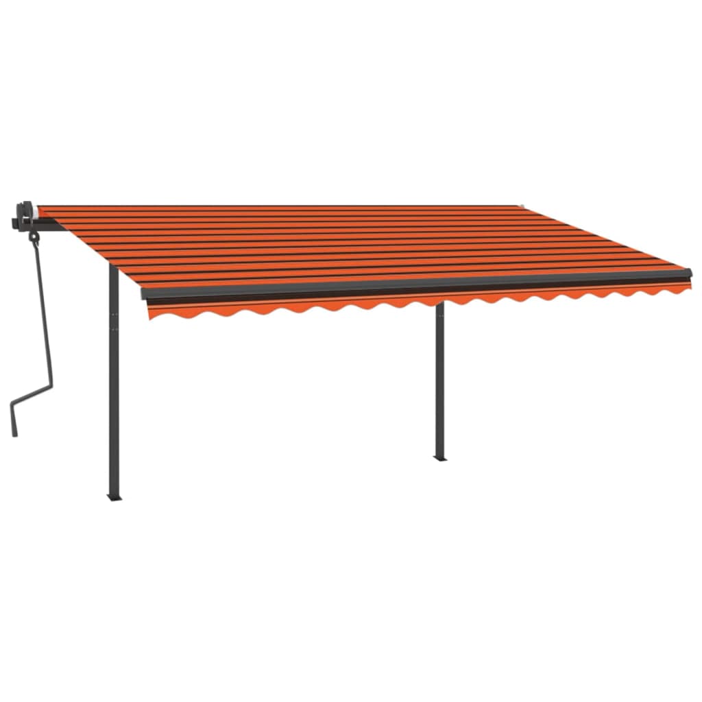 Vidaxl luifel automatique avec led et capteur de vent 4x3 m orange et marron