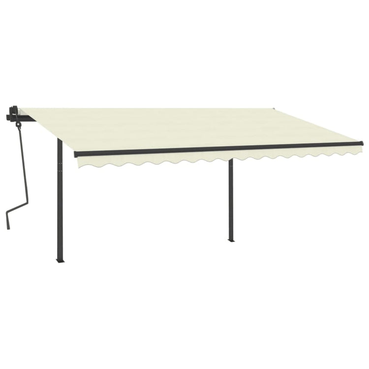 Vidaxl Luifel a automatiquement extensible avec des poteaux 4,5x3 M Crème -Colored