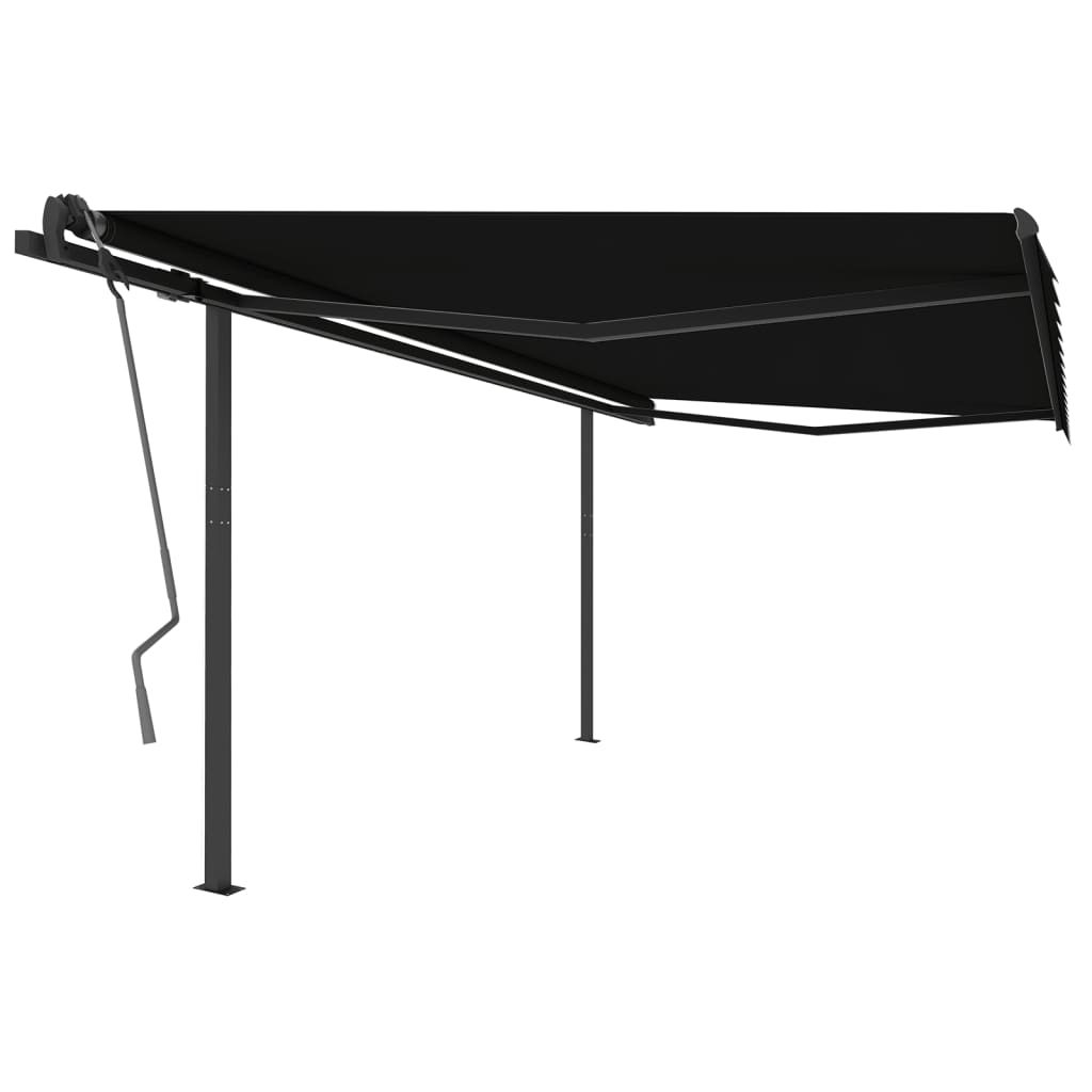Vidaxl Luifel a automatiquement extensible avec des poteaux de couleur anthracite de 4,5x3 m
