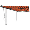 Vidaxl Luifel a automatiquement extensible avec des poteaux de 4,5x3 m brun orange