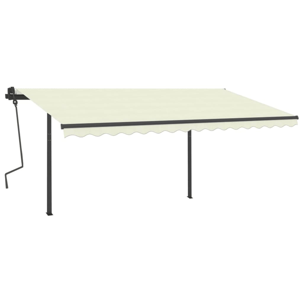 Vidaxl luifel automatique avec led et capteur de vent 4.5x3 m crème -colored