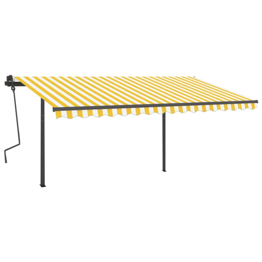 Vidaxl Luifel automatique avec led et capteur de vent 4,5x3 m jaune et blanc