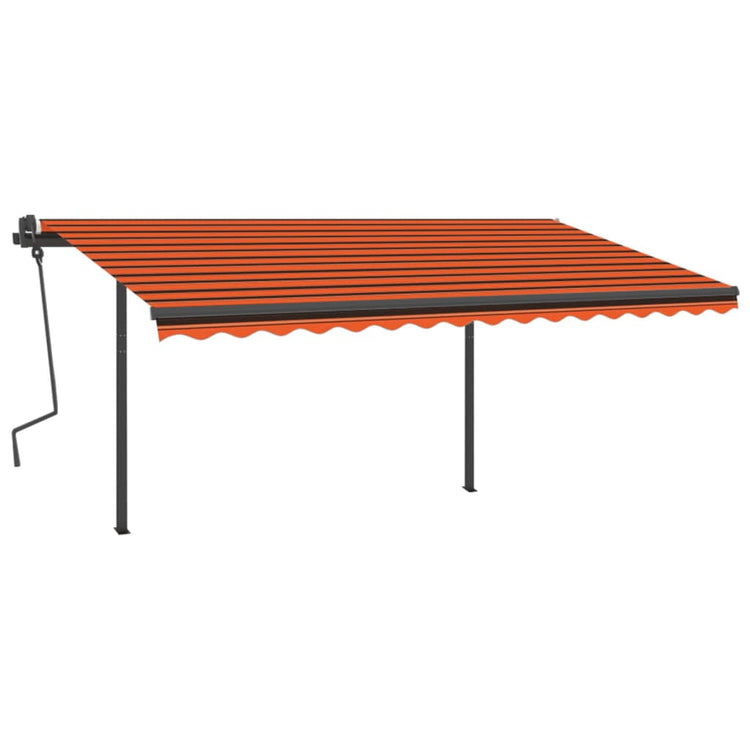 Vidaxl luifel automatique avec led et capteur de vent 4,5x3 m brun orange