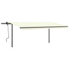 Vidaxl luifel extensible manuellement avec des poteaux 5x3 m crème -colored