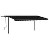 Vidaxl luifel extensible manuellement avec des poteaux 5x3 m anthracite -colored
