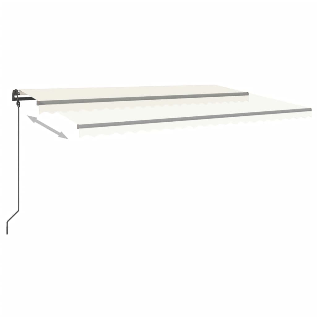 Vidaxl Luifel extensible manuellement avec LED 5x3 M Cream -Colored