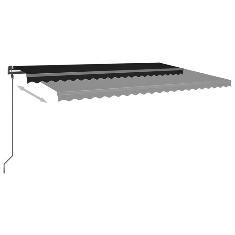 Vidaxl Luifel extensible manuellement avec un LED 5x3 M anthracite -colored