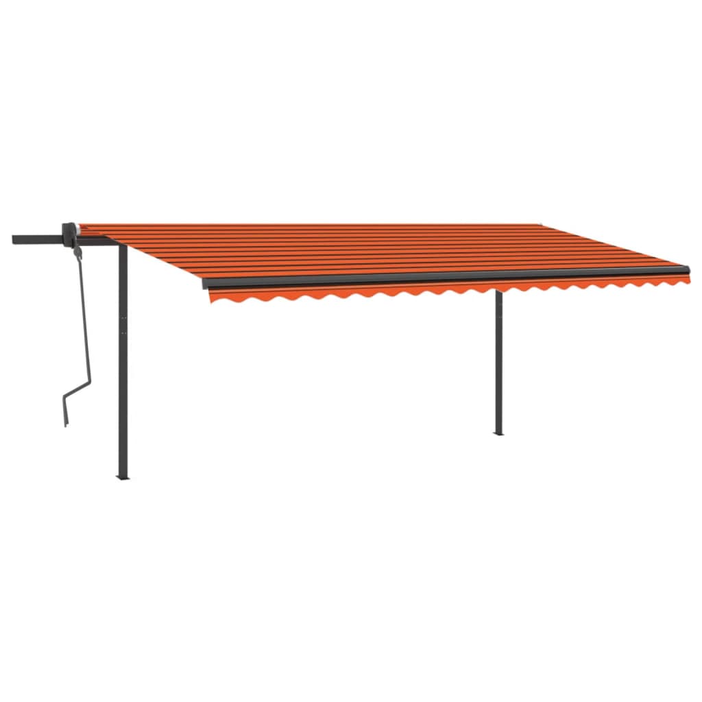 Vidaxl luifel extensible manuellement avec LED 5x3 m orange et marron