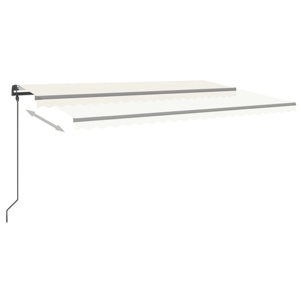 Vidaxl Luifel a automatiquement extensible avec des poteaux 5x3 M Cream -Colored