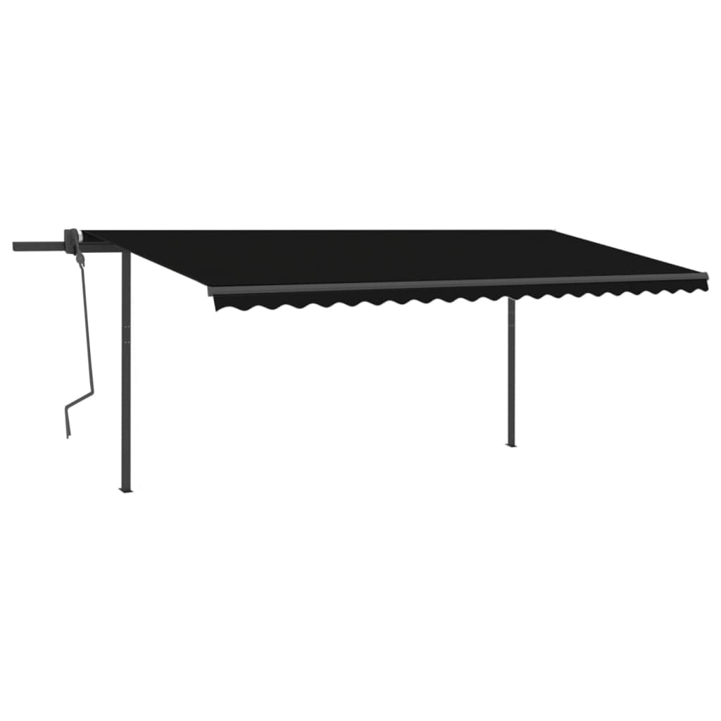 Vidaxl Luifel a automatiquement extensible avec des poteaux 5x3 m anthracite -colored