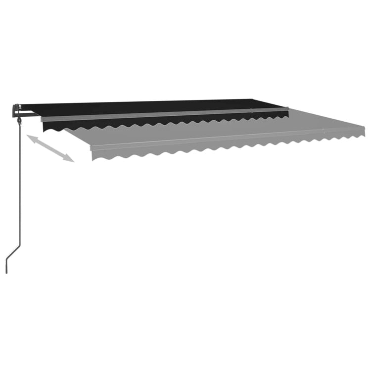 Vidaxl Luifel a automatiquement extensible avec des poteaux 5x3 m anthracite -colored