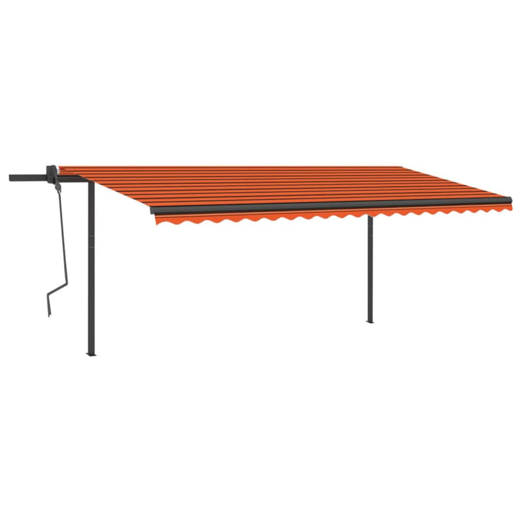 Vidaxl Luifel a automatiquement extensible avec des poteaux de 5x3 m orange et brun
