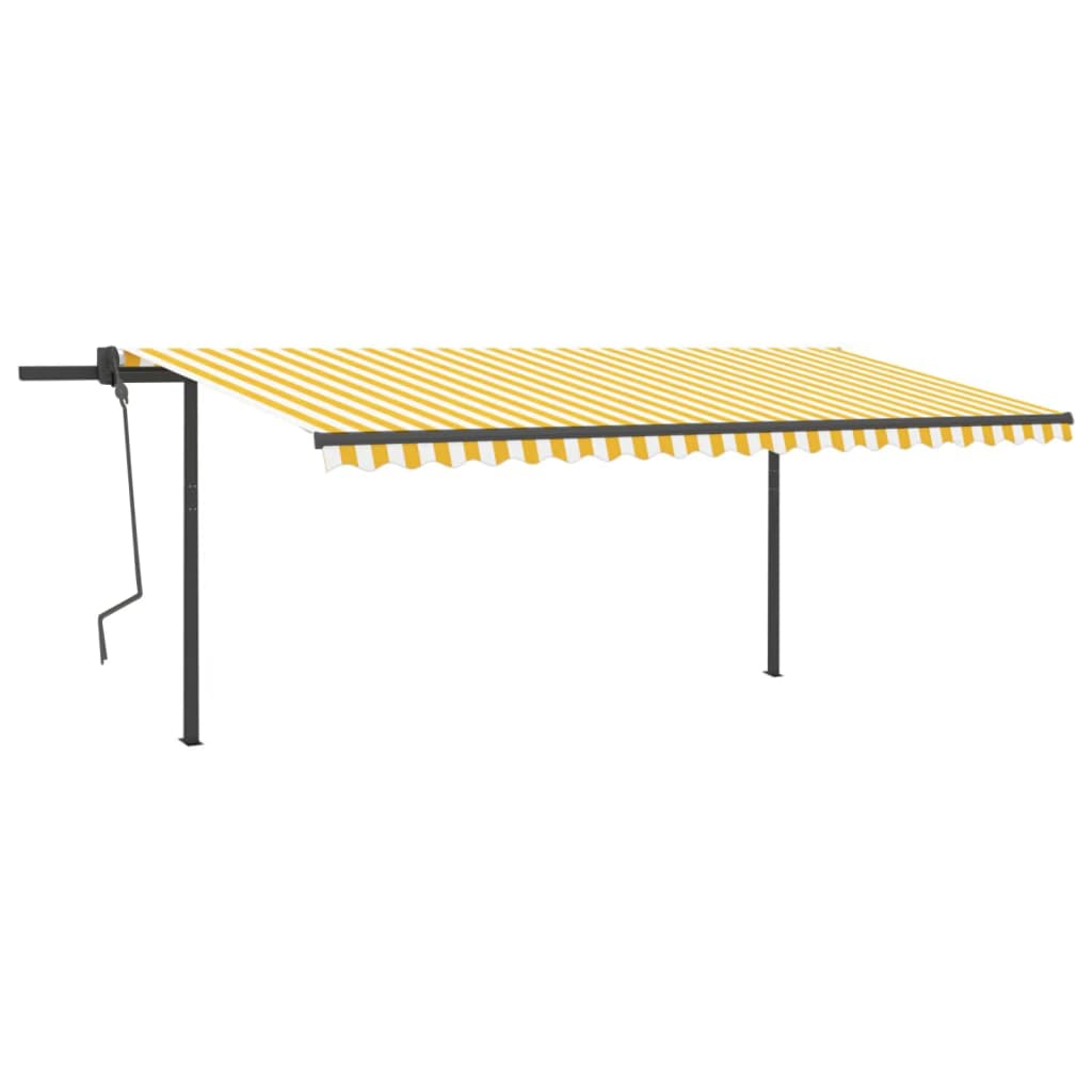 Vidaxl luifel automatique avec led et capteur de vent 5x3 m jaune et blanc