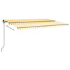 Vidaxl luifel automatique avec led et capteur de vent 5x3 m jaune et blanc