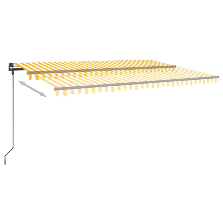Vidaxl luifel automatique avec led et capteur de vent 5x3 m jaune et blanc
