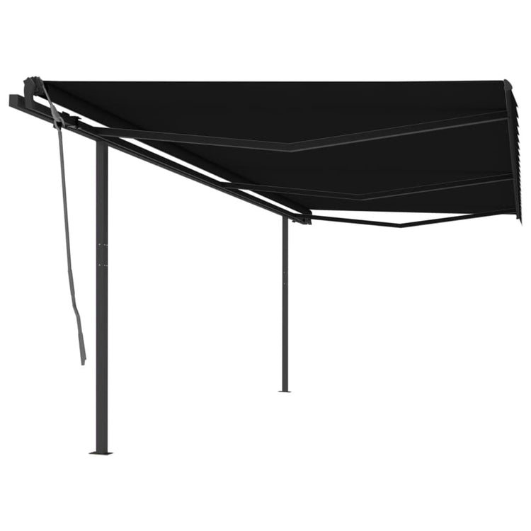 Vidaxl luifel extensible manuellement avec des poteaux 6x3 m anthracite -colored