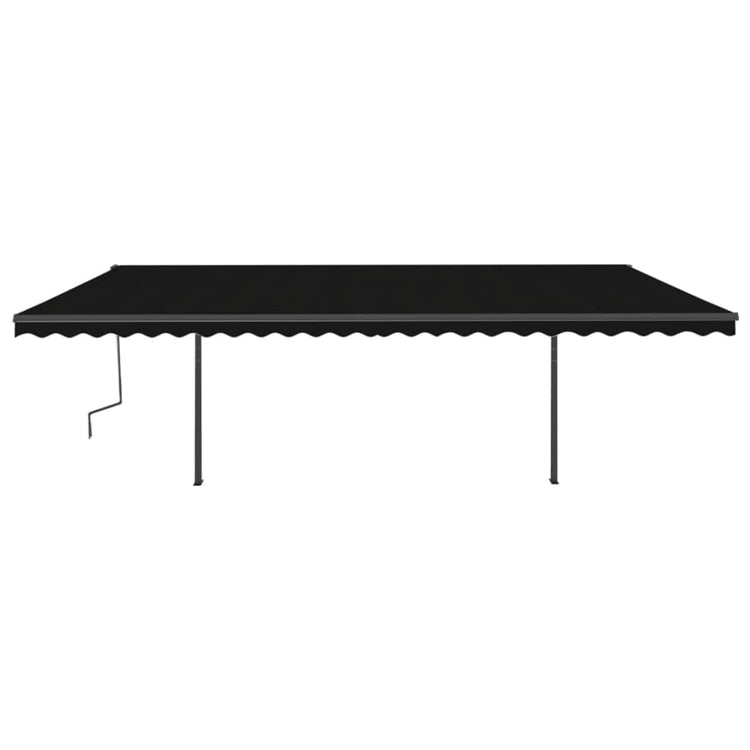 Vidaxl luifel extensible manuellement avec des poteaux 6x3 m anthracite -colored