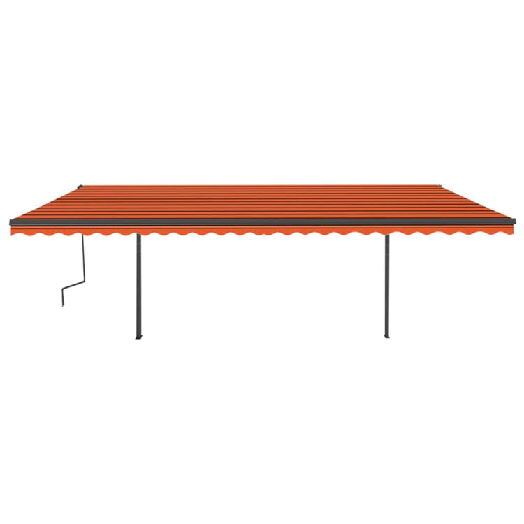 Vidaxl luifel extensible manuellement avec des poteaux 6x3 m orange et brun