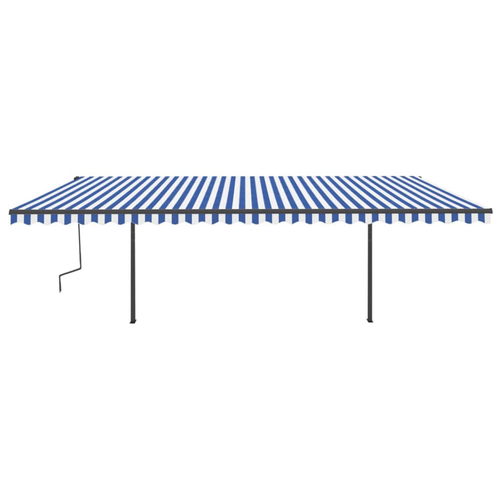 Vidaxl luifel extensible manuellement avec LED 6x3 m bleu et blanc
