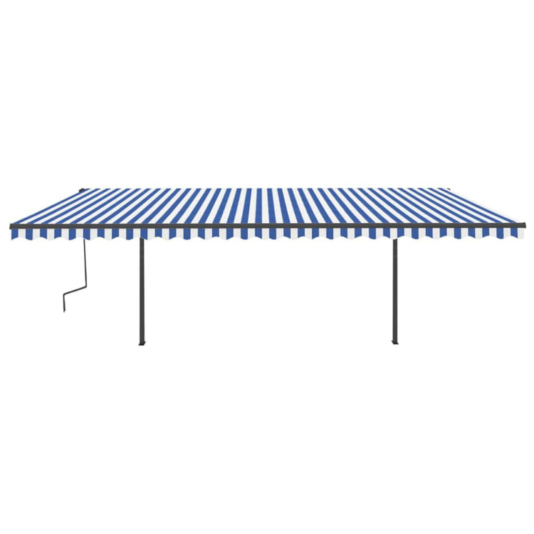 Vidaxl luifel extensible manuellement avec LED 6x3 m bleu et blanc