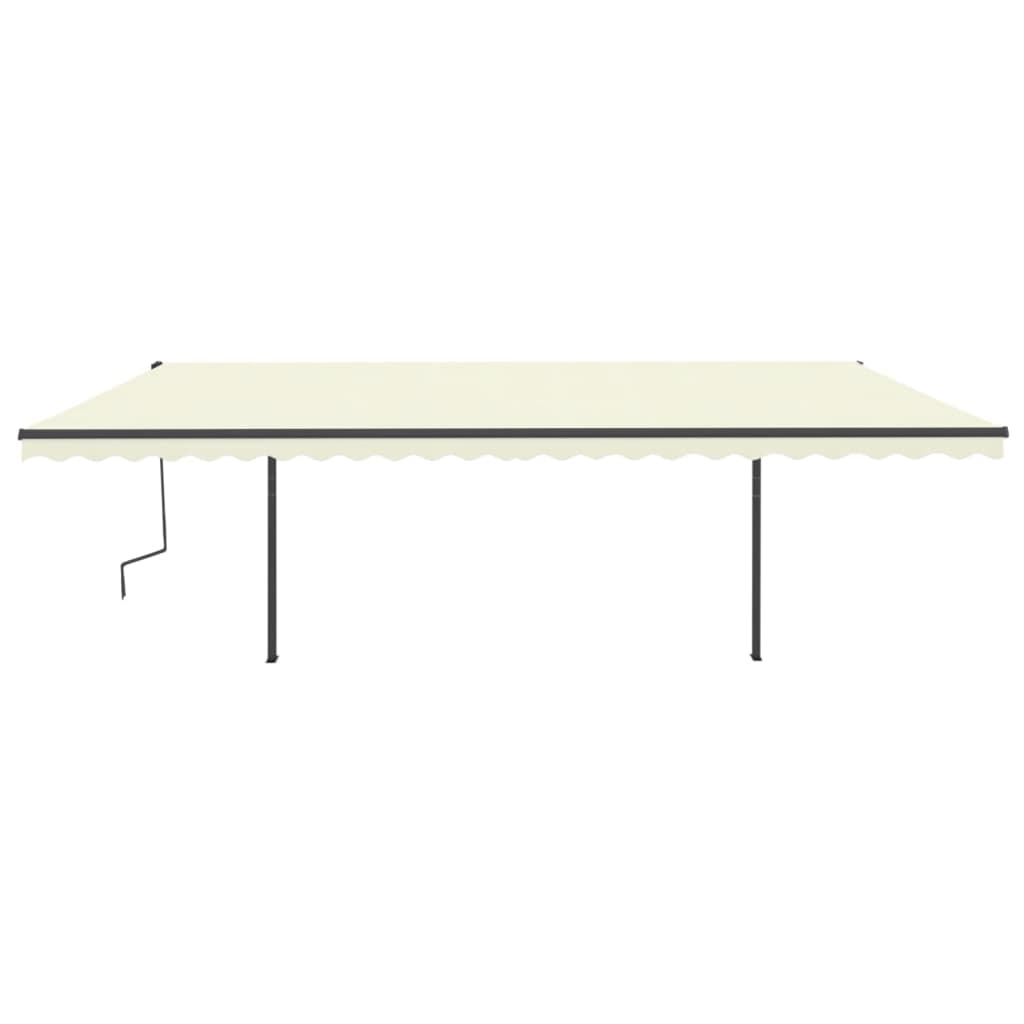 Vidaxl Luifel extensible manuellement avec LED 6x3 M Cream -Colored