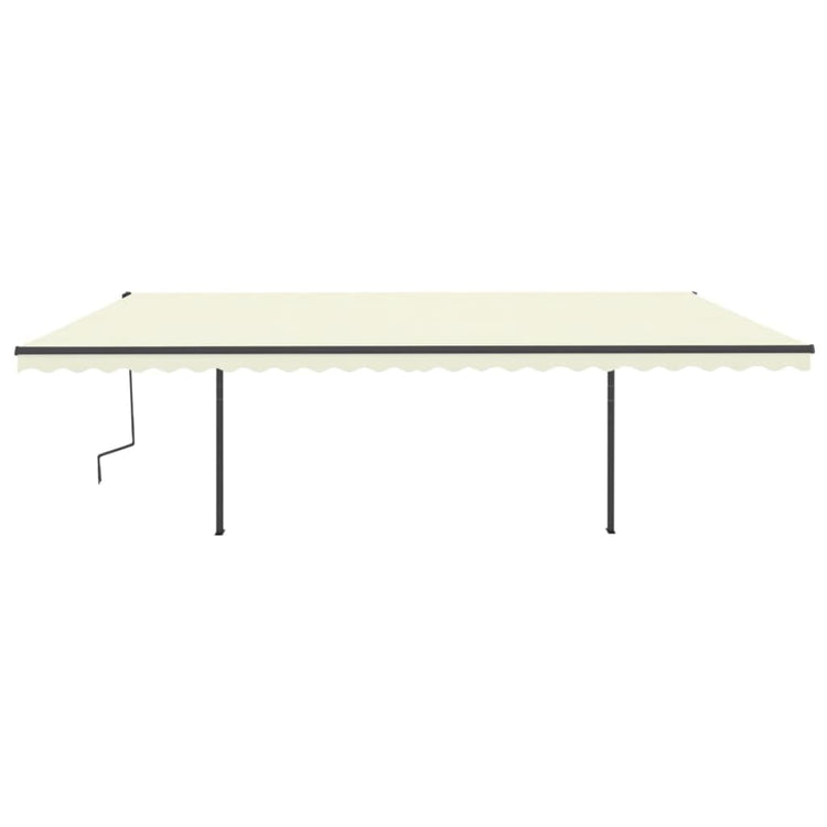 Vidaxl Luifel extensible manuellement avec LED 6x3 M Cream -Colored