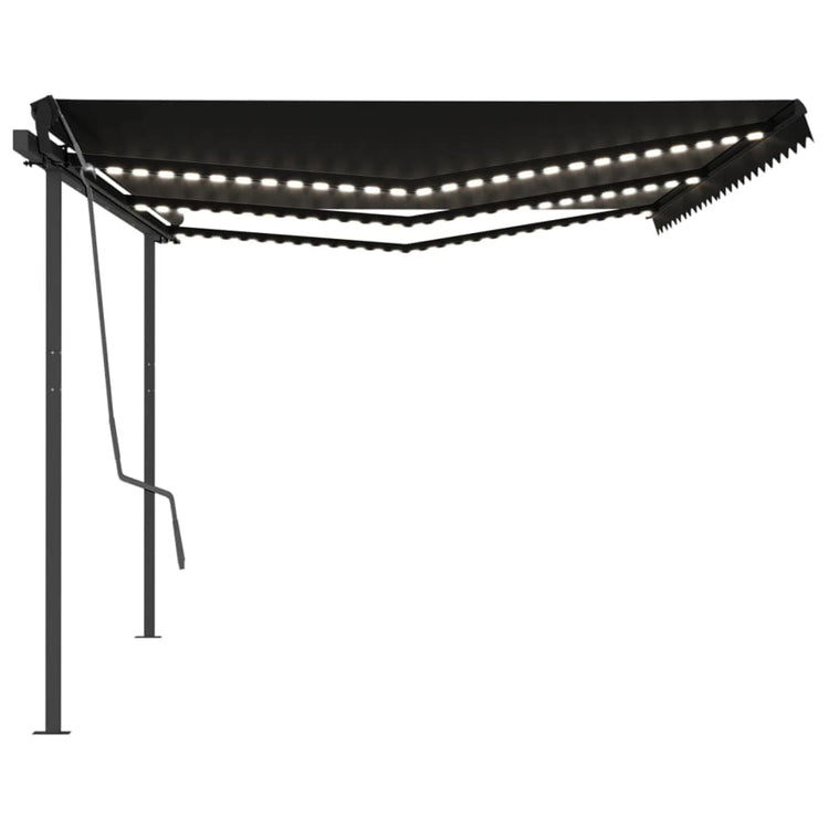 Vidaxl Luifel extensible manuellement avec un LED 6x3 M anthracite -colored