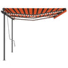 Vidaxl luifel extensible manuellement avec LED 6x3 m orange et marron
