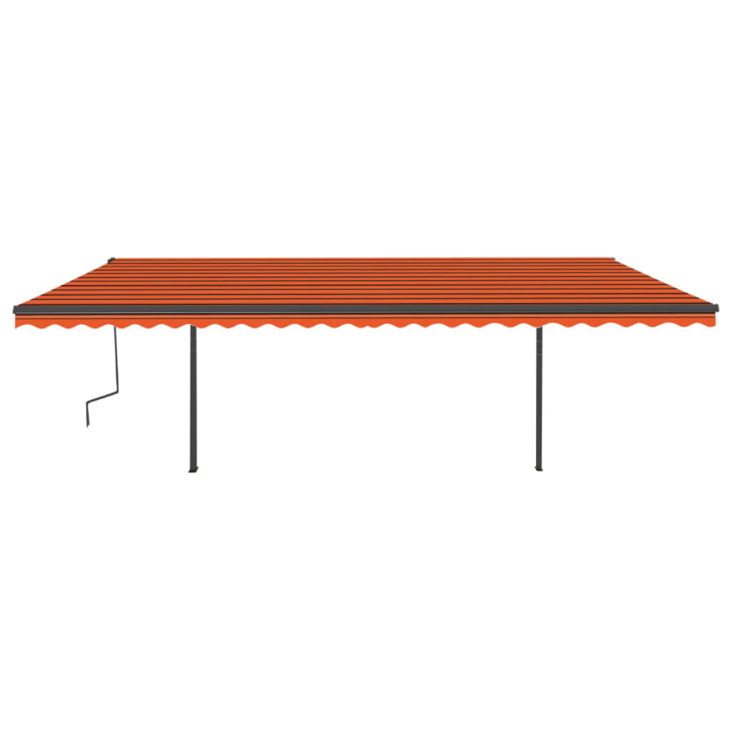 Vidaxl luifel extensible manuellement avec LED 6x3 m orange et marron