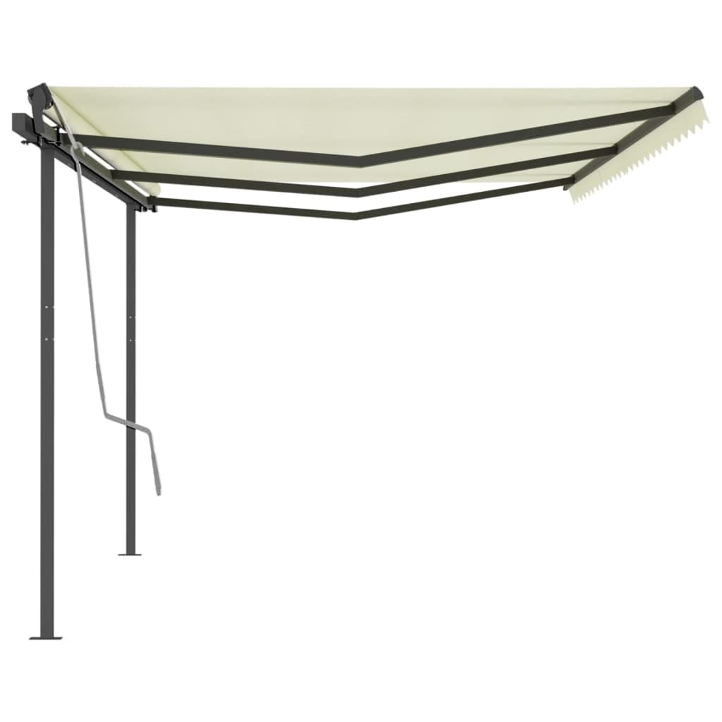 Vidaxl Luifel extensible automatiquement avec des poteaux 6x3 M CRAME -COLORES