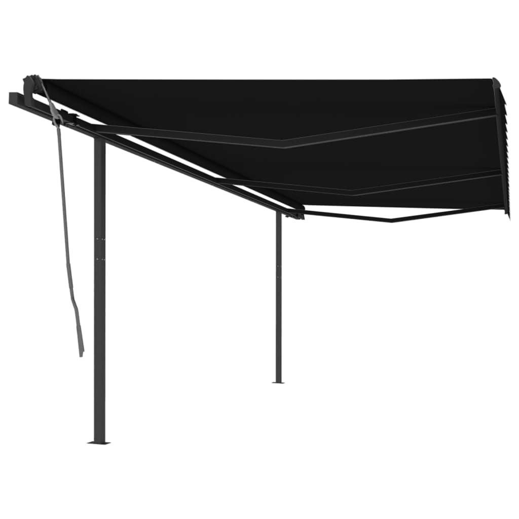 Vidaxl Luifel extensible automatiquement avec des poteaux 6x3 m anthracite -colored