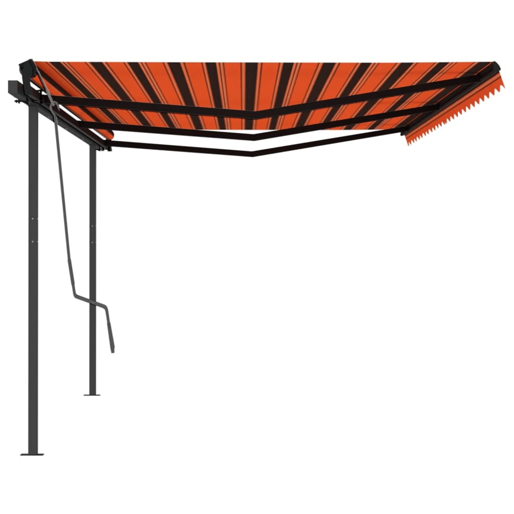 Vidaxl Luifel extensible automatiquement avec des poteaux 6x3 m orange et brun