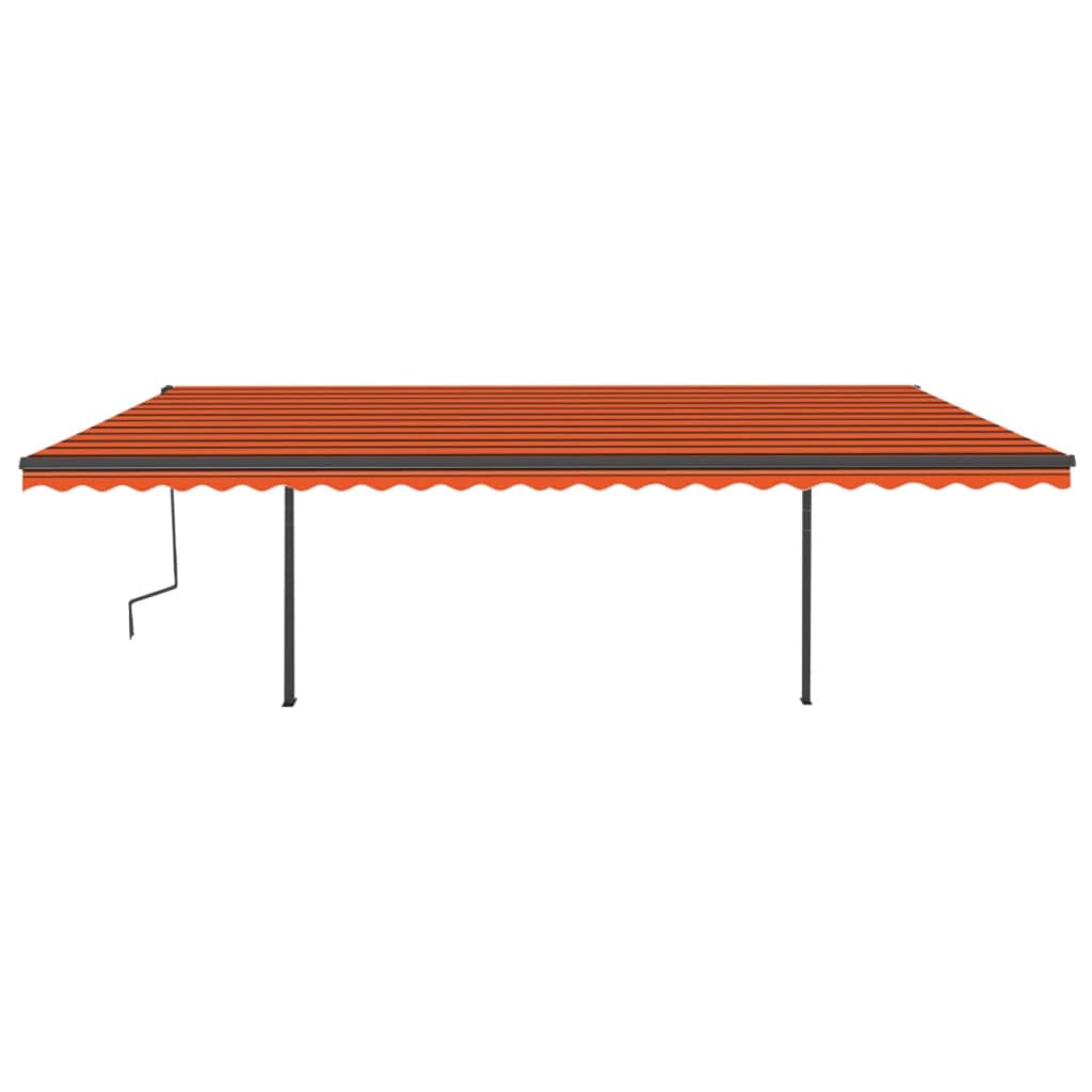 Vidaxl Luifel extensible automatiquement avec des poteaux 6x3 m orange et brun