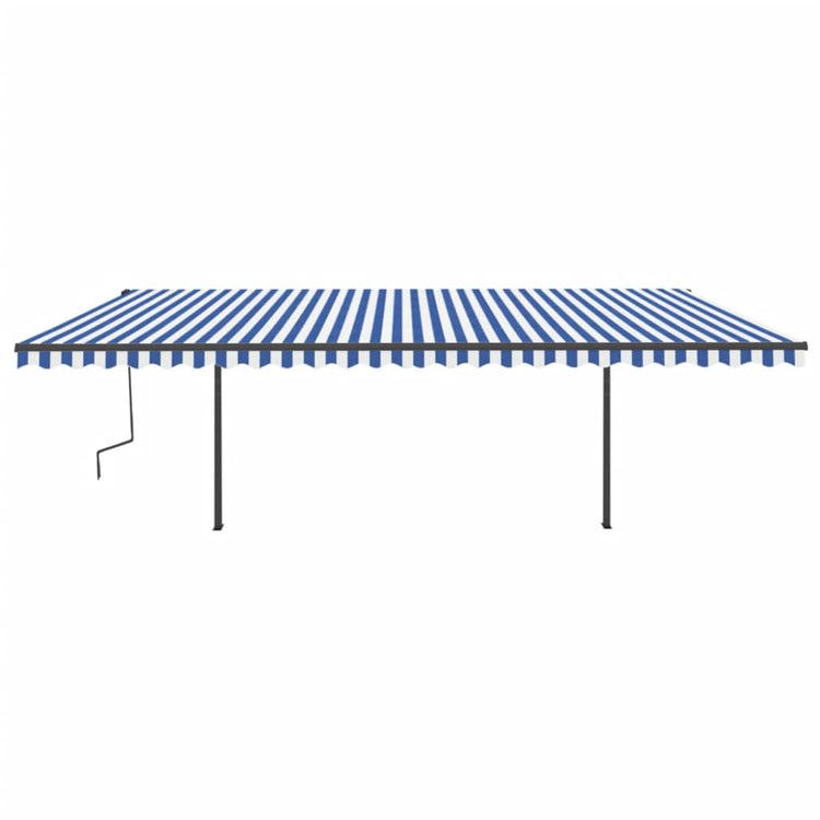 Vidaxl luifel automatique avec led et capteur de vent 6x3 m bleu et blanc