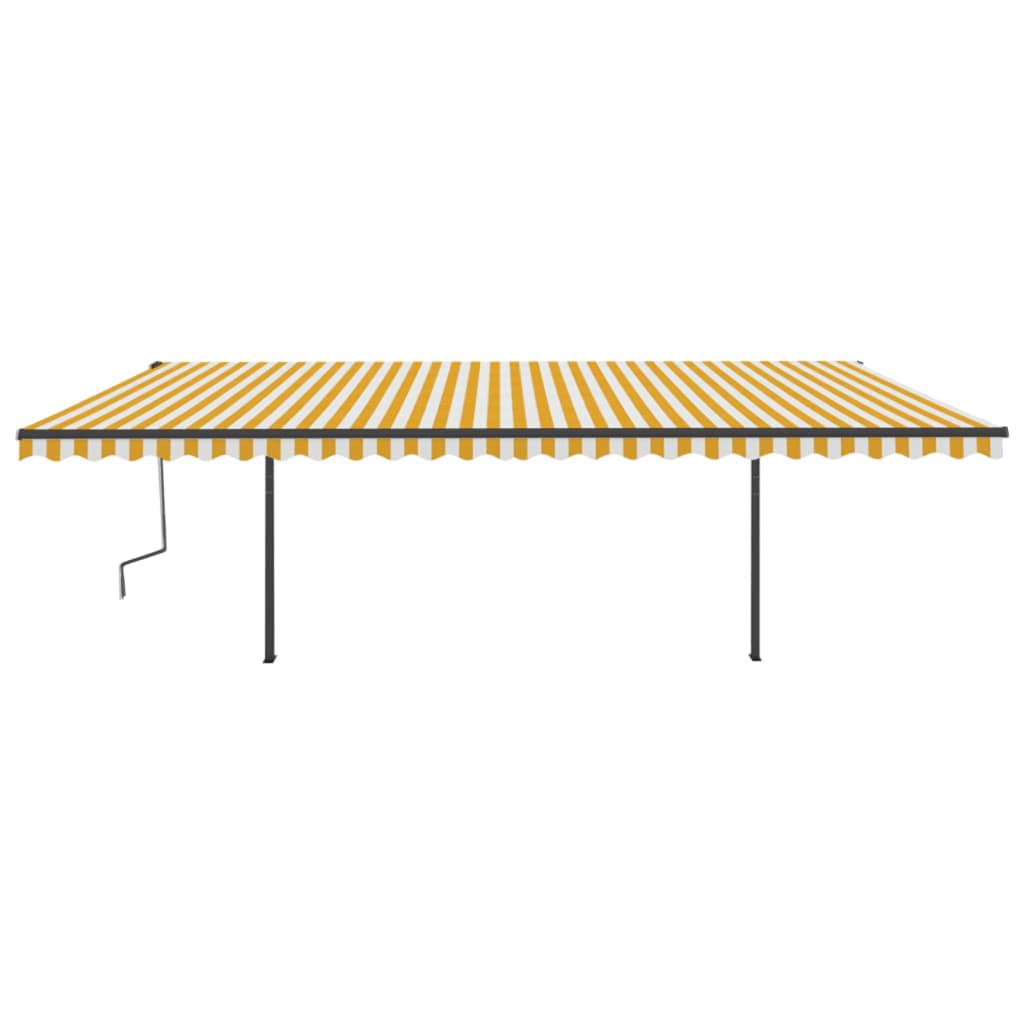Vidaxl luifel automatique avec led et capteur de vent 6x3 m jaune et blanc