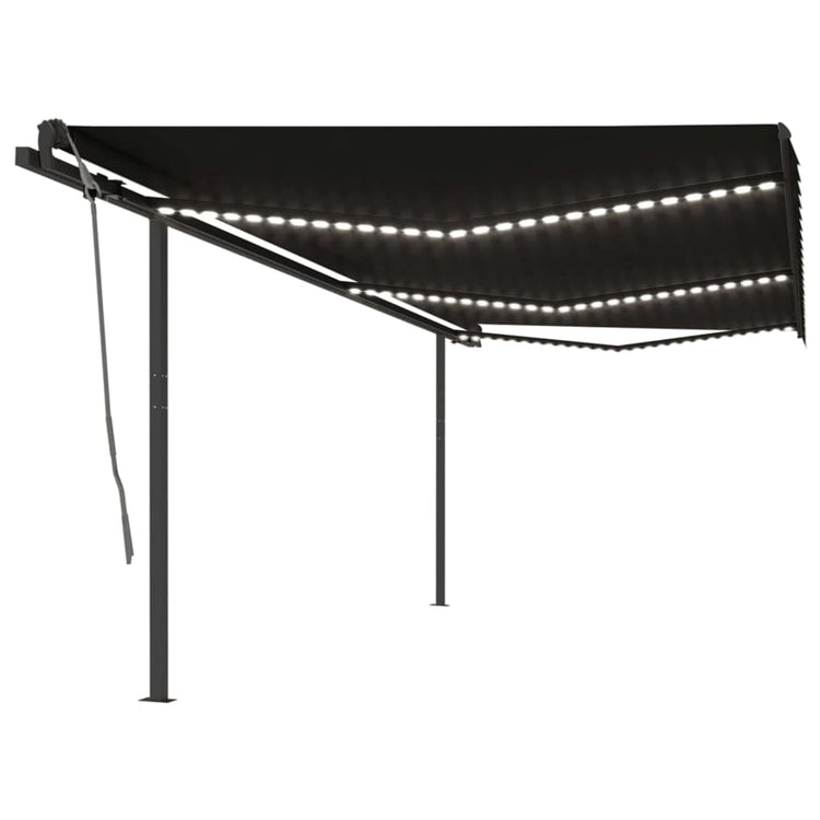 Vidaxl luifel automatique avec led et capteur de vent 6x3 m anthracite -colored