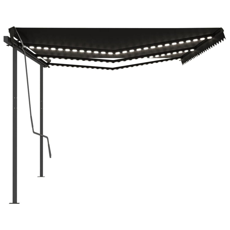 Vidaxl luifel automatique avec led et capteur de vent 6x3 m anthracite -colored