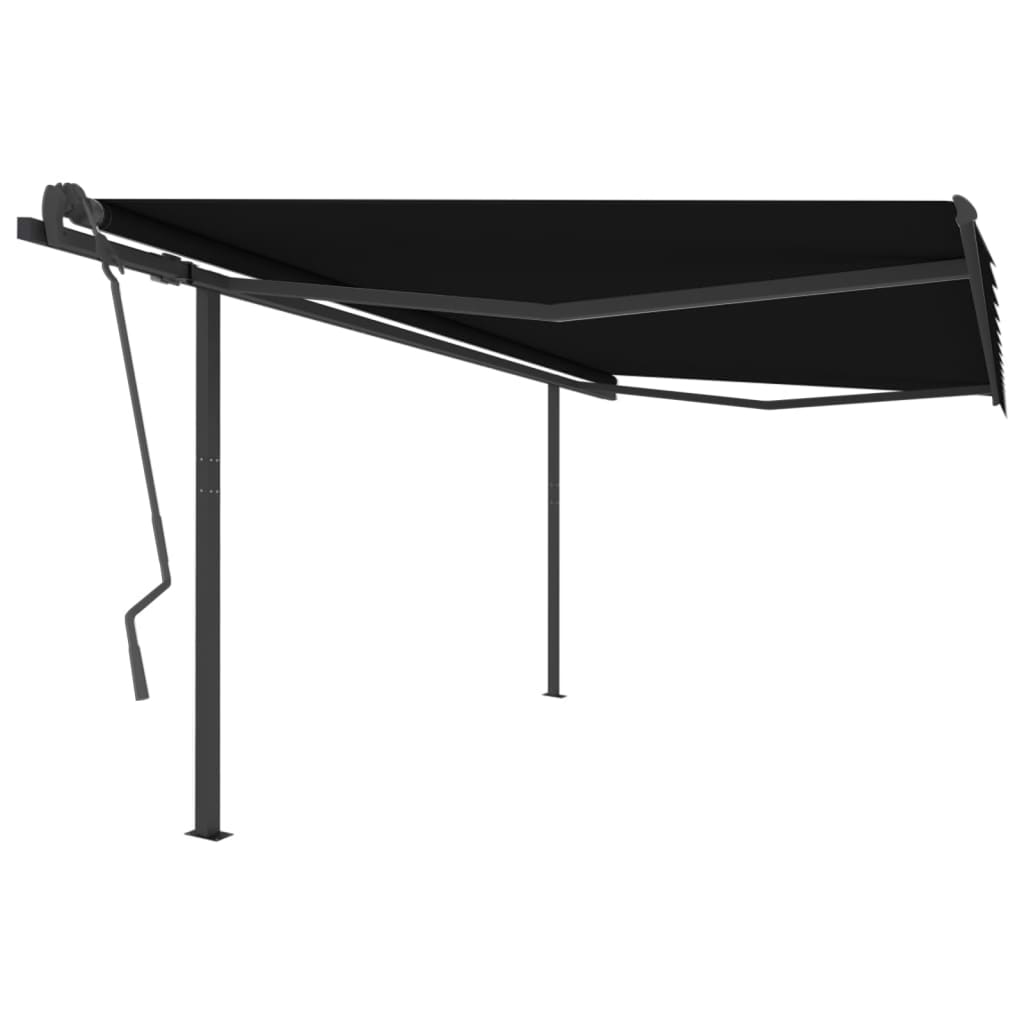 Vidaxl Luifel extensible manuellement avec des poteaux 4x3,5 M anthracite -colored
