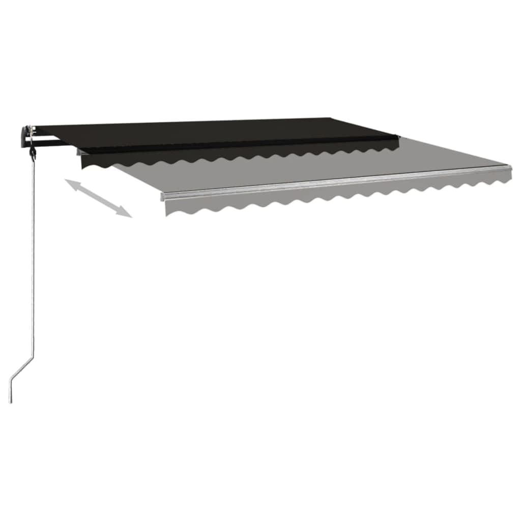 Vidaxl Luifel extensible manuellement avec des poteaux 4x3,5 M anthracite -colored