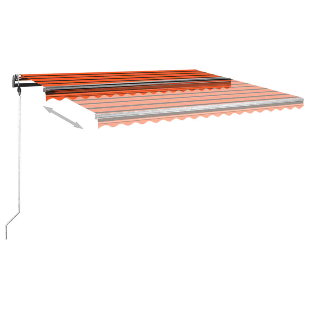 Vidaxl Luifel extensible manuellement avec des poteaux 4x3,5 m orange et brun
