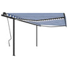 Vidaxl luifel extensible manuellement avec LED 4x3,5 m bleu et blanc