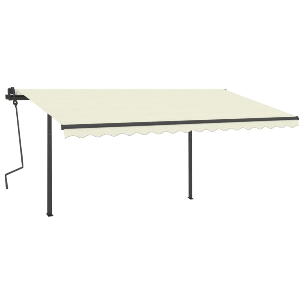 Vidaxl Luifel extensible manuellement avec LED 4x3,5 M crème -colored