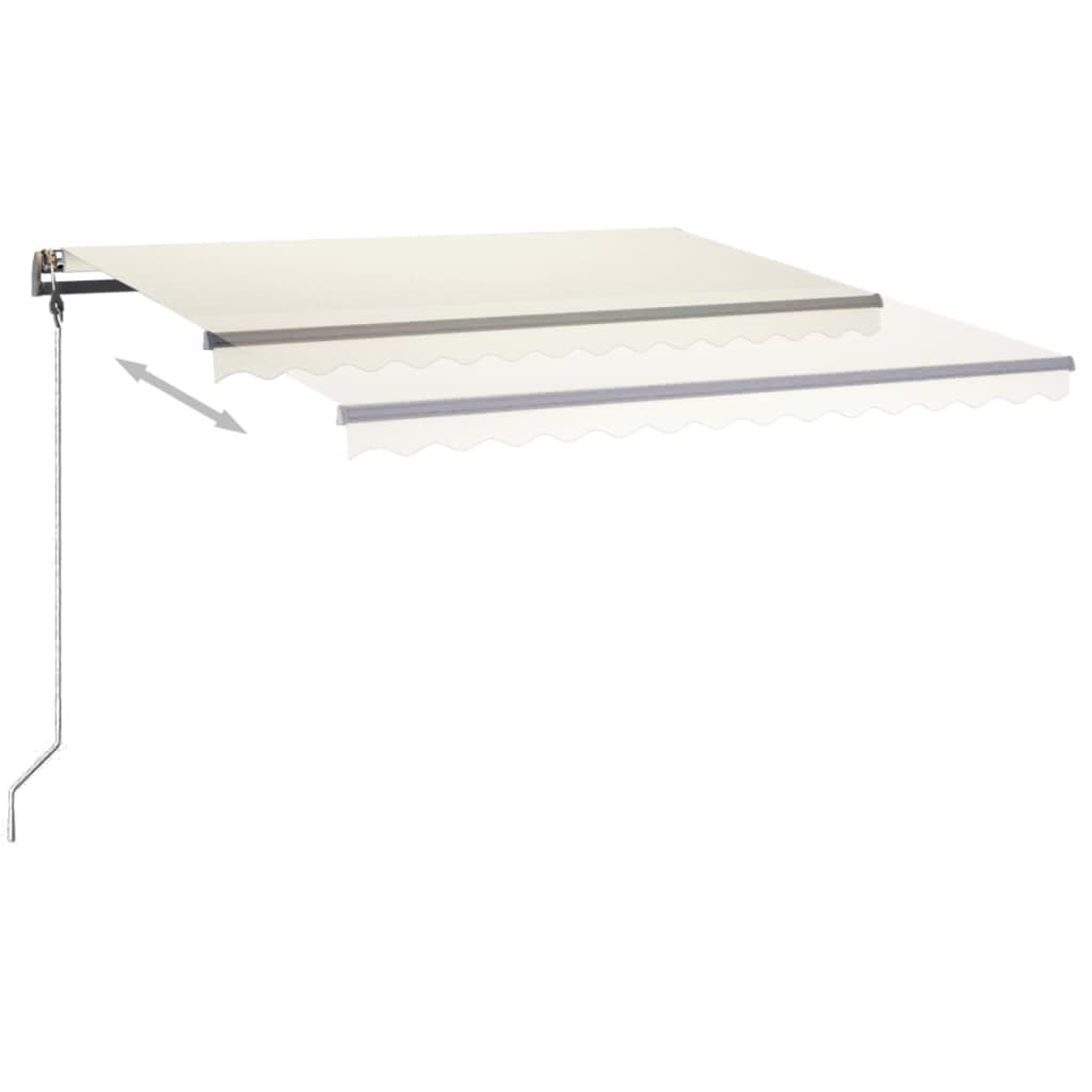 Vidaxl Luifel extensible manuellement avec LED 4x3,5 M crème -colored